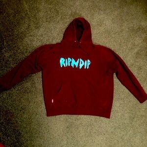 Rip n Dip OG logo hoodie black and teal